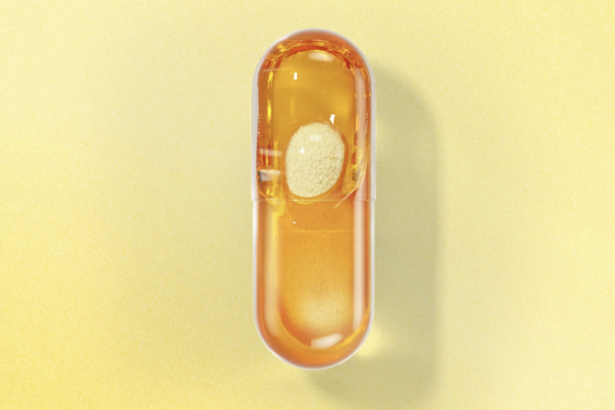 two in one capsules capture science and design by combining wet and dry ingredients.